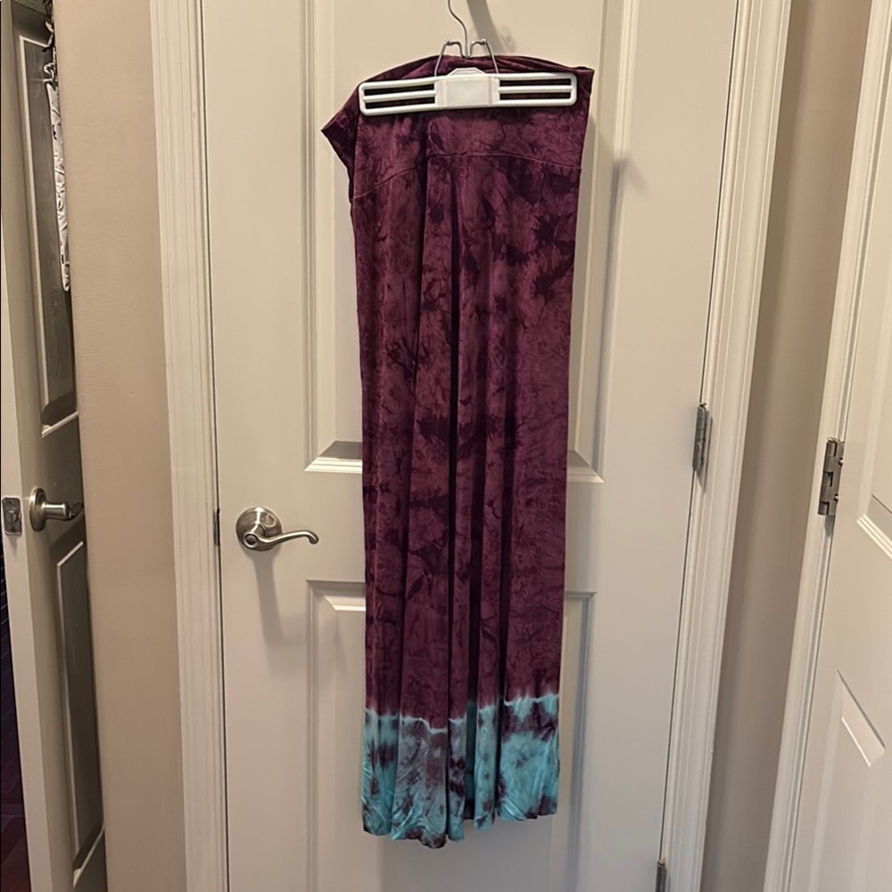 Lucky Brand Tie-Dye Maxi Skirt coverup- Purple and Blue